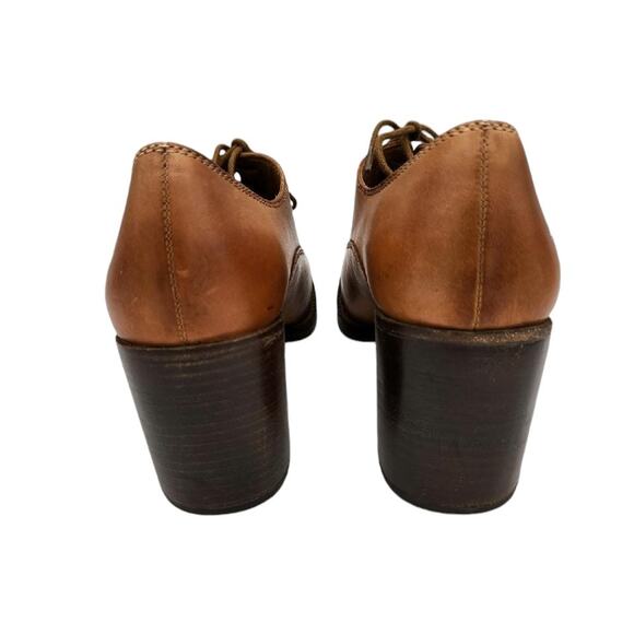Patricia Nash Anna Block Heel Oxfords Tan Brown Leather Women's Size 6 - Picture 7 of 13